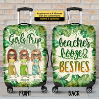 Thumbnail for Girls Trip Beaches Booze Bestie - Gift For Bestie, Personalized Luggage Cover