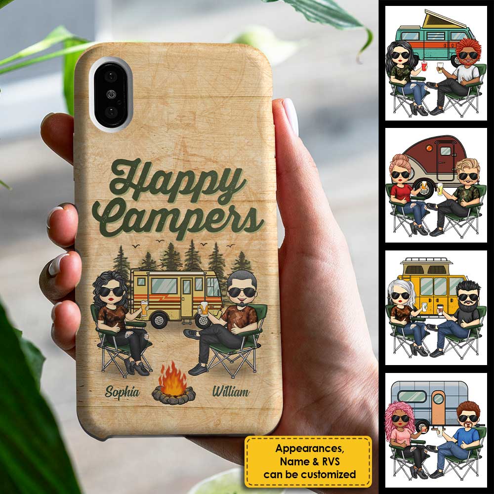 We Are Happy Campers - Gift For Camping Couples, Husband Wife - Personalized Phone Case