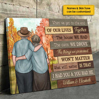 Thumbnail for At The End Of Our Lives - Personalized Horizontal Canvas - Gift For Couples, Husband Wife