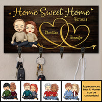 Thumbnail for We Love Our Home - Personalized Key Hanger, Key Holder - Anniversary Gifts, Gift For Couples, Husband Wife