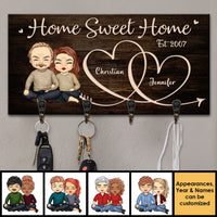 Thumbnail for There Is No Place More Delightful Than Home - Personalized Key Hanger, Key Holder - Anniversary Gifts, Gift For Couples, Husband Wife