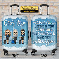 Thumbnail for Best Friends Make Adventures With You - Gift For Bestie - Personalized Luggage Cover