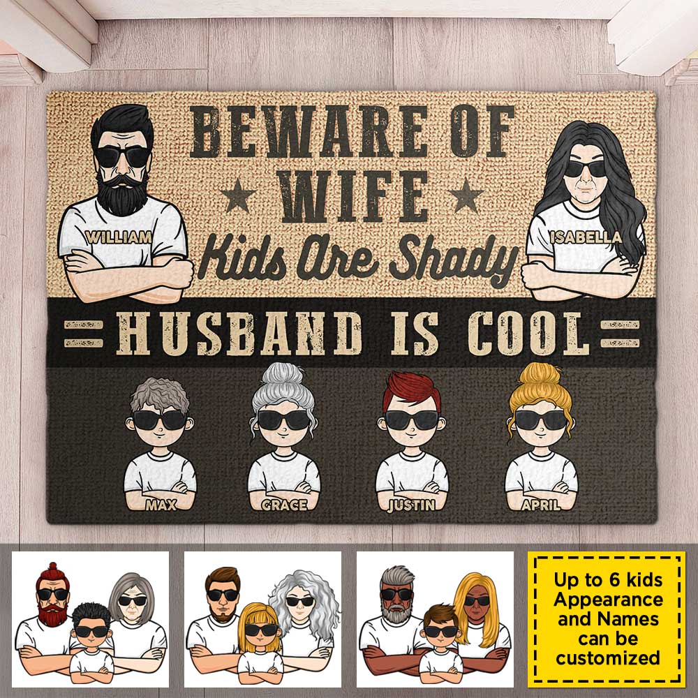 Beware Of Wife - Personalized Decorative Mat - Gift For Couples, Husband Wife