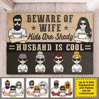 Thumbnail for Beware Of Wife - Personalized Decorative Mat - Gift For Couples, Husband Wife