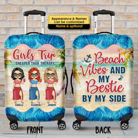 Thumbnail for Beach Vibes And My Bestie By My Side - Personalized Luggage Cover