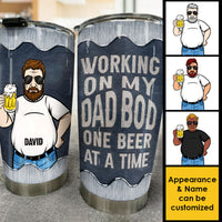 Thumbnail for Working On My Dad Bod One Beer At A Time - Gift For Dad, Grandpa - Personalized Tumbler