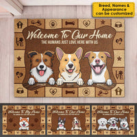 Thumbnail for The Humans Love Here With Us - Personalized Decorative Mat - Gift For Pet Lovers