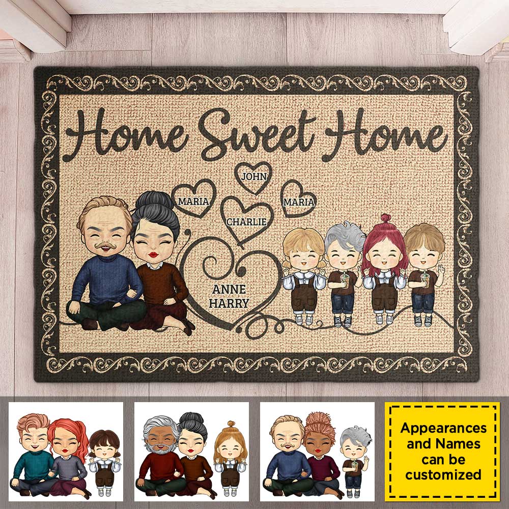 There's No Place Like Home - Personalized Decorative Mat - Anniversary Gifts, Gift For Couples, Husband Wife