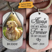 Thumbnail for You're Always On My Mind - Personalized Keychain - Upload Image, Gift For Pet Lovers, Memorial Gift