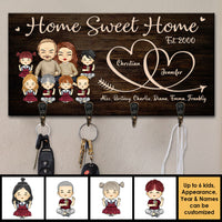 Thumbnail for This Is Our Sweet Home - Personalized Key Hanger, Key Holder - Gift For Couples, Husband Wife