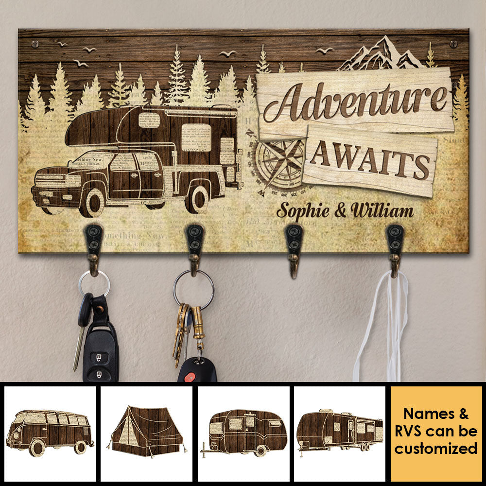 Personalized Key Hanger - Adventure Awaits Us - Personalised Gifts NZ