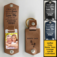 Thumbnail for You're Forever My Hero - Personalized PU Leather Keychain - Upload Image, Gift For Dad