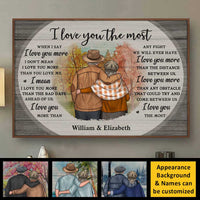 Thumbnail for I Love You More Than Anything - Personalized Horizontal Poster - Gift For Couples, Husband Wife