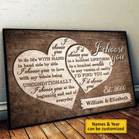 Thumbnail for I Love You Unconditionally - Personalized Horizontal Poster - Gift For Couples, Husband Wife