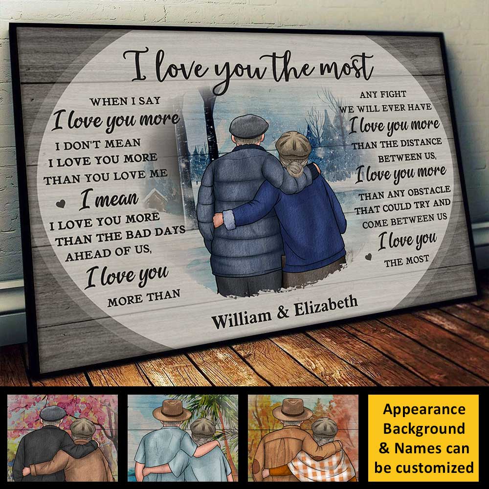 I Love You More Than Anything - Personalized Horizontal Poster - Gift For Couples, Husband Wife