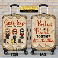 Thumbnail for Besties That Travel Together Stay Together - Gift For Bestie - Personalized Luggage Cover