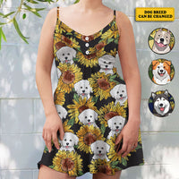 Thumbnail for Sunflower And Your Fur Baby - Personalized Summer Dress - Gift For Pet Lovers