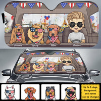 Thumbnail for Fourth Of July Dog - Personalized Auto Sunshade - Gift For Pet Lovers