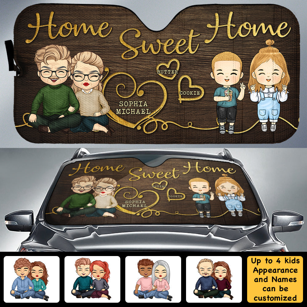 Sweet Home - Personalized Auto Sunshade - Gift For Couples, Husband Wife