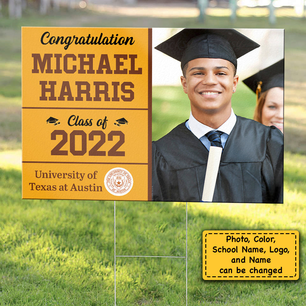Graduation Class Of 2022 - Upload Image, Personalized Yard Sign