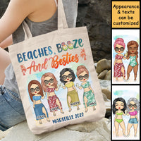 Thumbnail for Beaches And Besties - Personalized Tote Bag - Gift For Bestie