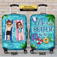 Thumbnail for Life Is Better By The Pool - Gift For Couples, Husband Wife - Personalized Luggage Cover