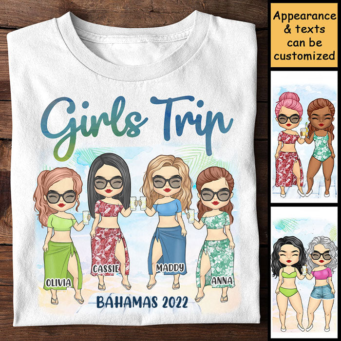 Girls Trip, Summer Vacation - Gift For Bestie, Personalized Unisex T-shirt