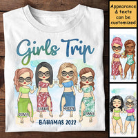 Thumbnail for Girls Trip, Summer Vacation - Gift For Bestie, Personalized Unisex T-shirt