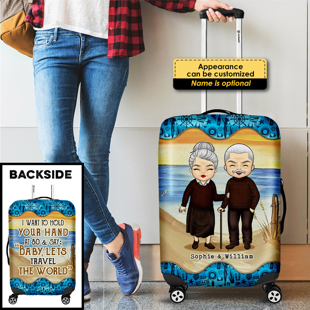 Baby Let's Travel The World - Gift For Husband Wife, Personalized Luggage Cover