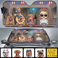 Thumbnail for Fourth Of July Dog - Personalized Auto Sunshade - Gift For Pet Lovers