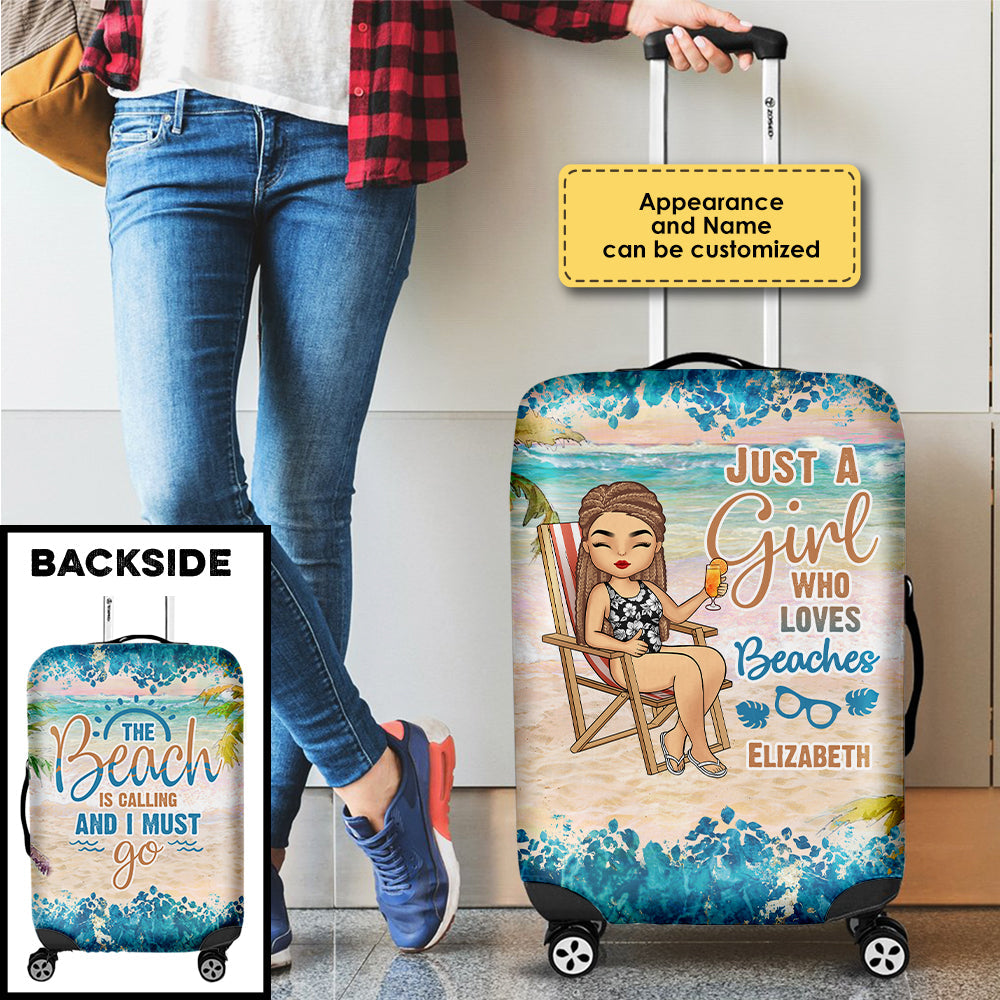 The Beach Is Calling And I Must Go - Gift For Bestie, Personalized Luggage Cover