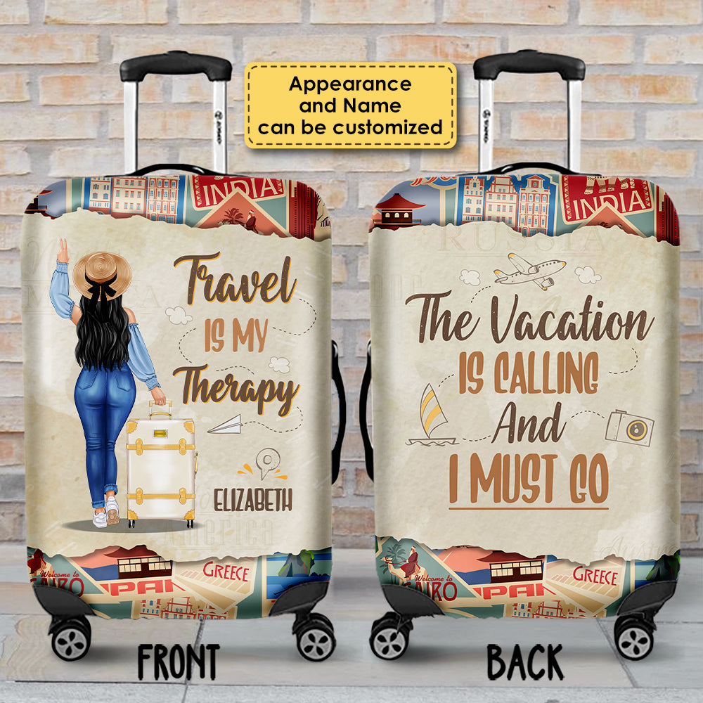 The Vacation Is Calling And I Must Go - Gift For Bestie, Personalized Luggage Cover