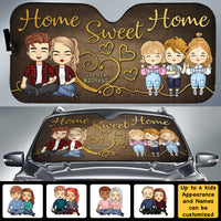 Thumbnail for Sweet Home - Personalized Auto Sunshade - Gift For Couples, Husband Wife