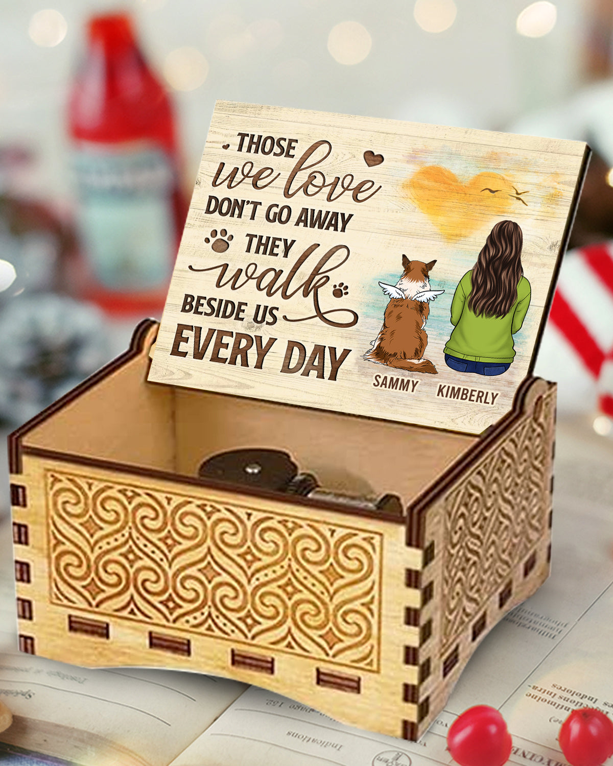 They Walk Beside Us Every Day - Personalized Music Box - Gift For Pet Lovers