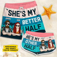 Thumbnail for You're My Better Half - Personalized Couple Beach Shorts - Gift For Couples, Husband Wife