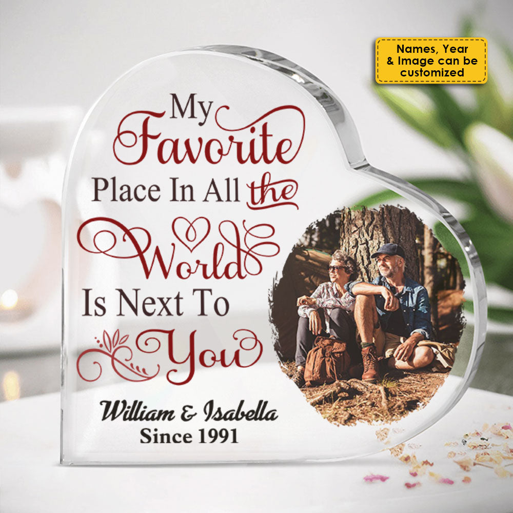 Next To You - Personalized Shaped Acrylic Plaque - Upload Image, Gift For Couples, Husband Wife