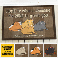 Thumbnail for Where Someone Runs To Greet You - Personalized Decorative Mat - Gift For Pet Lovers