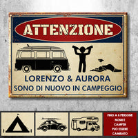 Thumbnail for I Campeggiatori Ubriachi Sono Di Nuovo In Campeggio - Personalized Camping Metal Sign Italian