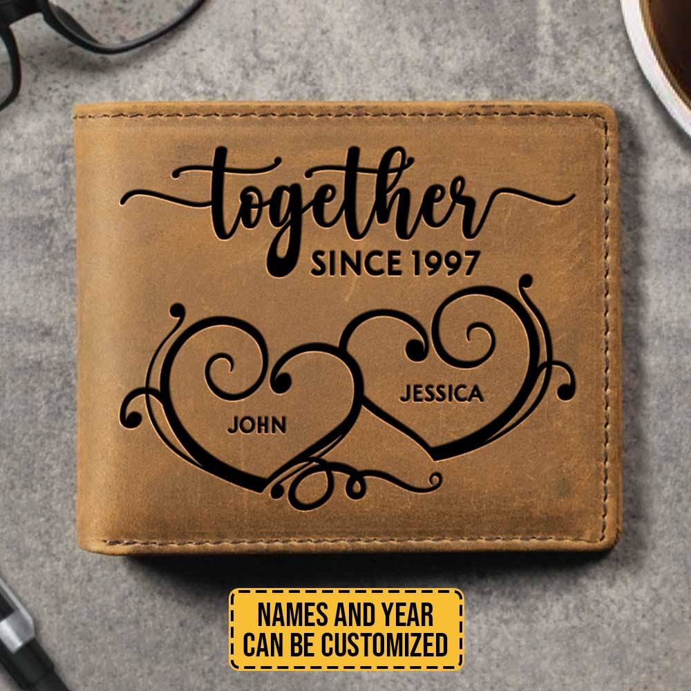 Together Since - Personalized Bifold Wallet - Gift For Couples, Husband Wife