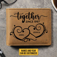 Thumbnail for Together Since - Personalized Bifold Wallet - Gift For Couples, Husband Wife