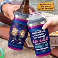 Thumbnail for Let's Drink & Forget All Our Troubles - Personalized Can Cooler - Gift For Bestie