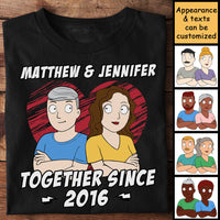 Thumbnail for Together Since Couple Arms Crossed- Personalized T-shirt - Gift For Couples, Husband Wife