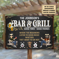 Thumbnail for Bar & Grill Good Times - Personalized Metal Sign - Gift For Couples, Husband Wife