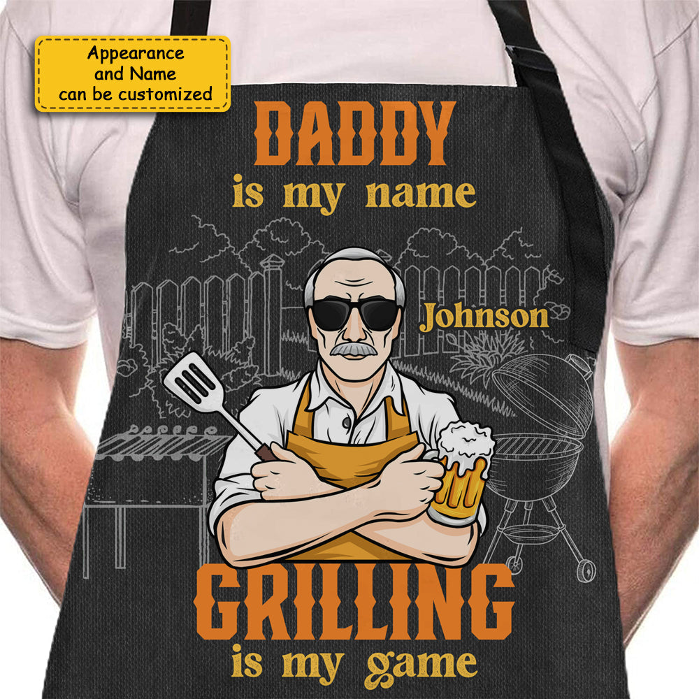 Daddy Is My Name - Personalized Apron - Gift For Dad, Grandpa