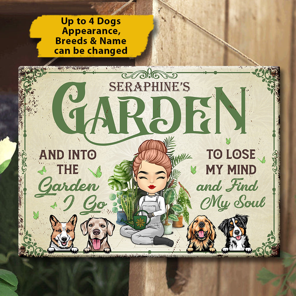 Into The Garden - Personalized Metal Sign - Gift For Gardening Lovers