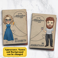 Thumbnail for Let The Adventure Begin - Personalized Passport Cover, Passport Holder - Gift For Couples, Gift For Travel Lovers