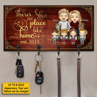 Thumbnail for There Is No Place Like Home - Personalized Key Hanger, Key Holder - Gift For Couples, Husband Wife