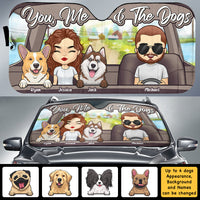 Thumbnail for You, Me And Our Dogs - Personalized Auto Sunshade - Gift For Couples, Husband Wife