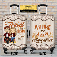 Thumbnail for Time For A New Adventure - Personalized Luggage Cover - Gift For Couples, Husband Wife