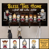 Thumbnail for Bless This Cozy Home And All Who Enter - Personalized Key Hanger, Key Holder - Gift For Couples, Husband Wife